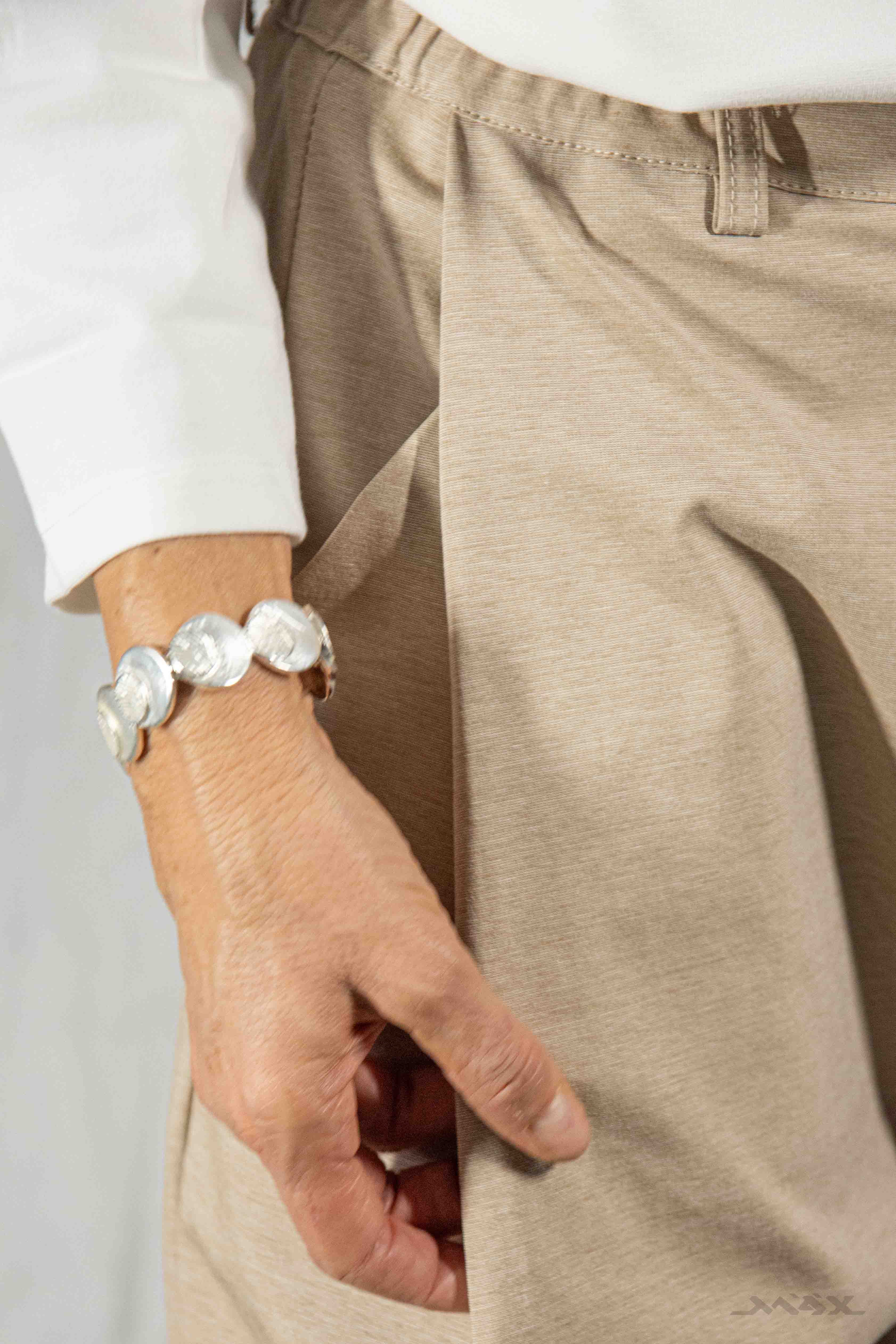 Wijde broek, gemêleerd beige - one size (36-42)