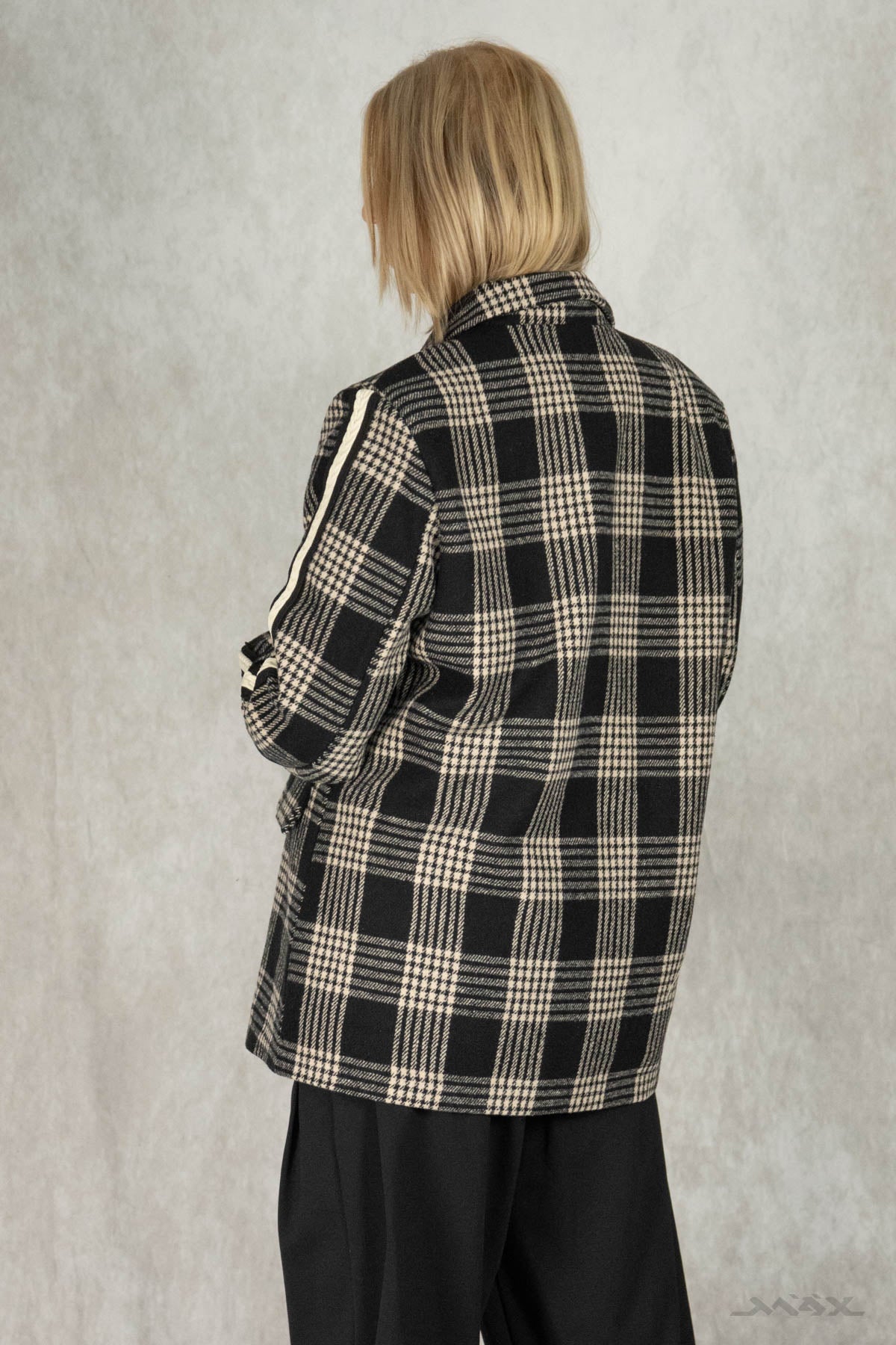 Hemdjacke mit Seitenstreifen schwarz-creme Gr. Onesize (38-42)