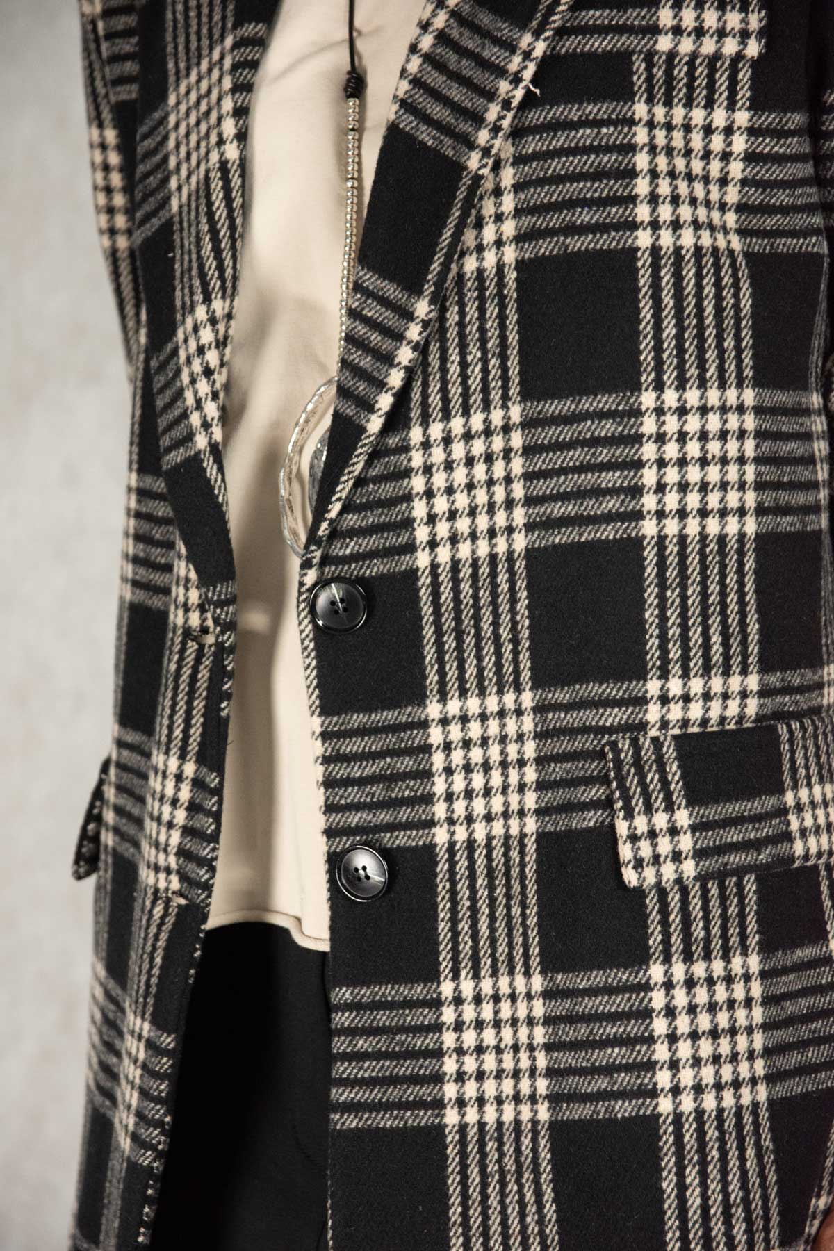 Hemdjacke mit Seitenstreifen schwarz-creme Gr. Onesize (38-42)