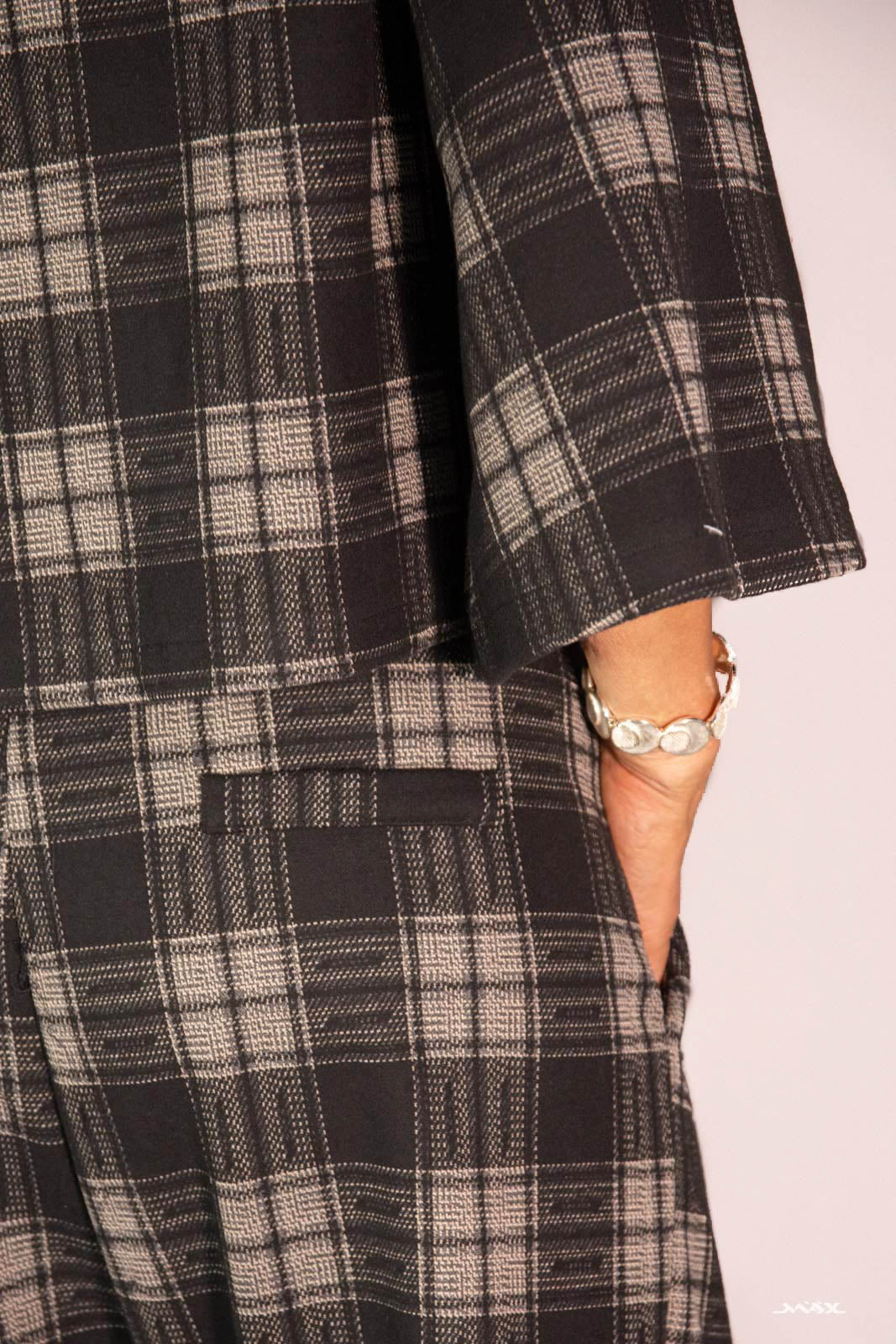 Soft Checked Harem Trousers - One Size (38–42)