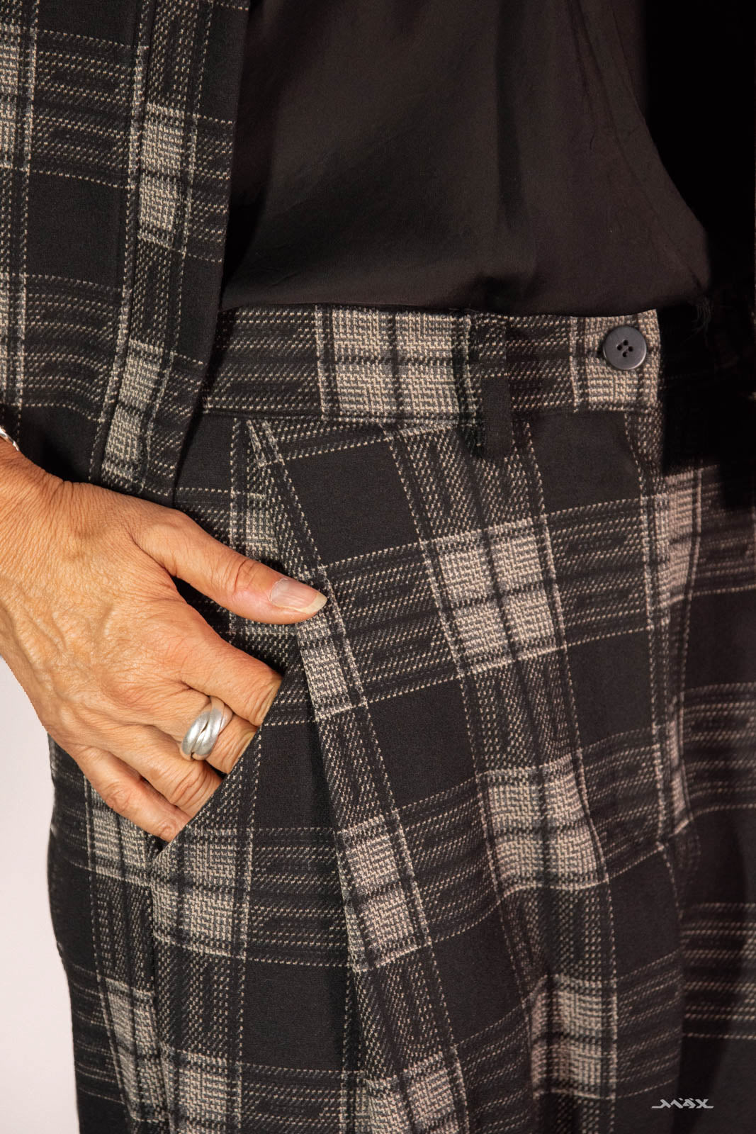 Soft Checked Harem Trousers - One Size (38–42)