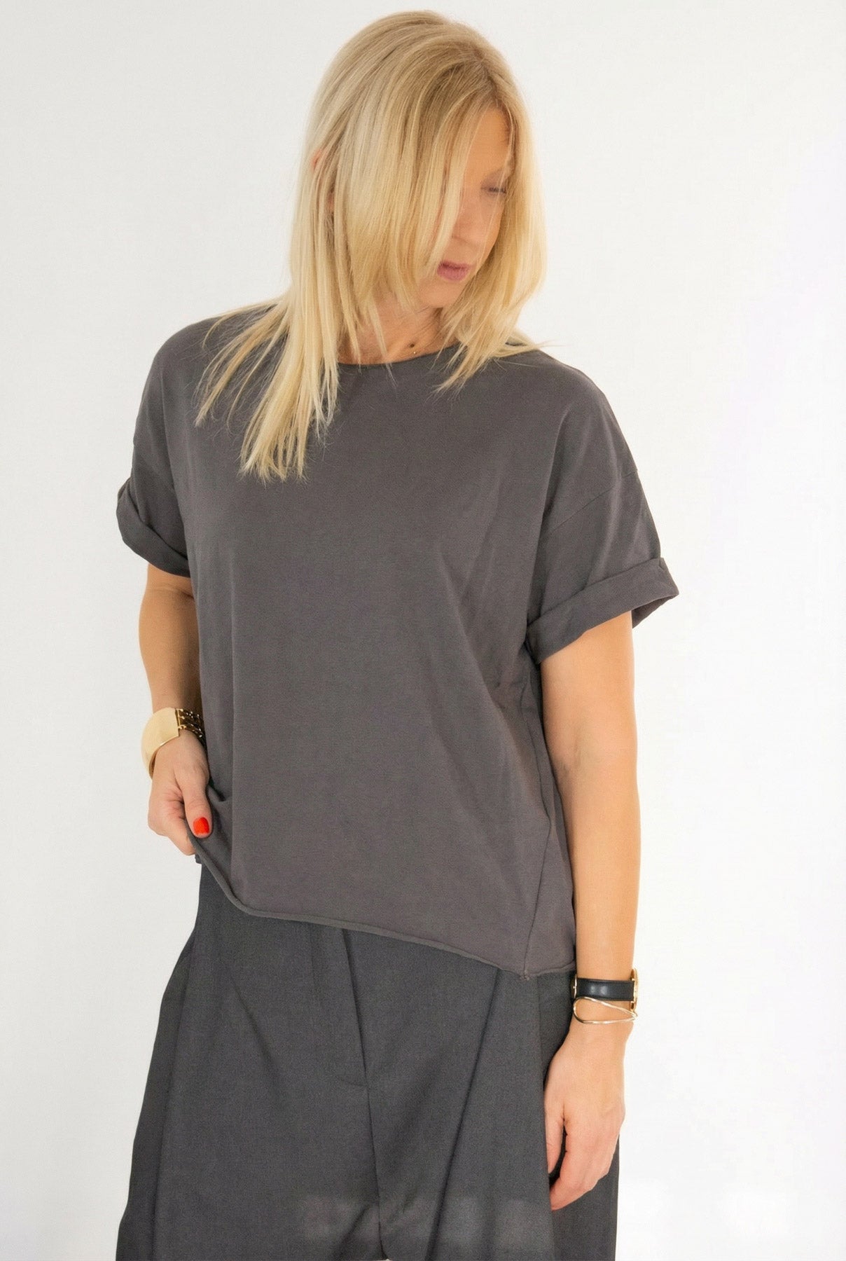 Basicowy T-shirt, rozmiar uniwersalny (36–44)
