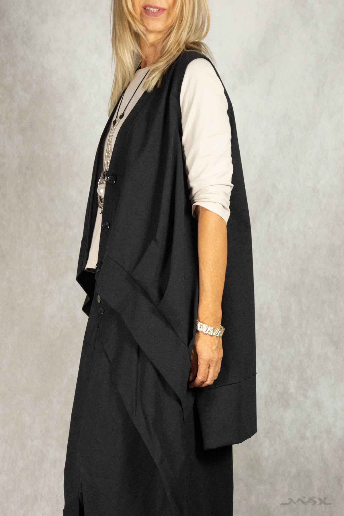 Blouson-Longweste schwarz Gr. onesize(38-44)