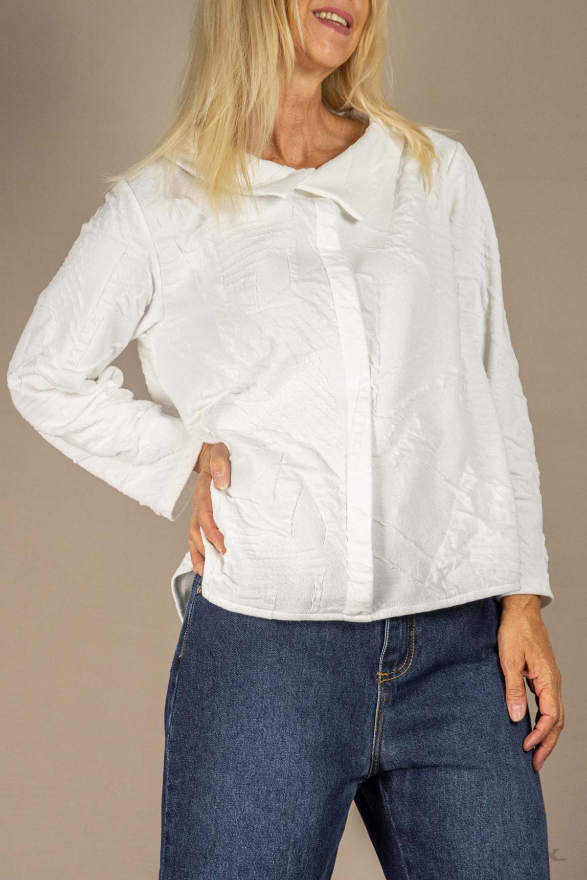 Frottee-Hemd mit Doppelkragen Gr. onesize(38-44)