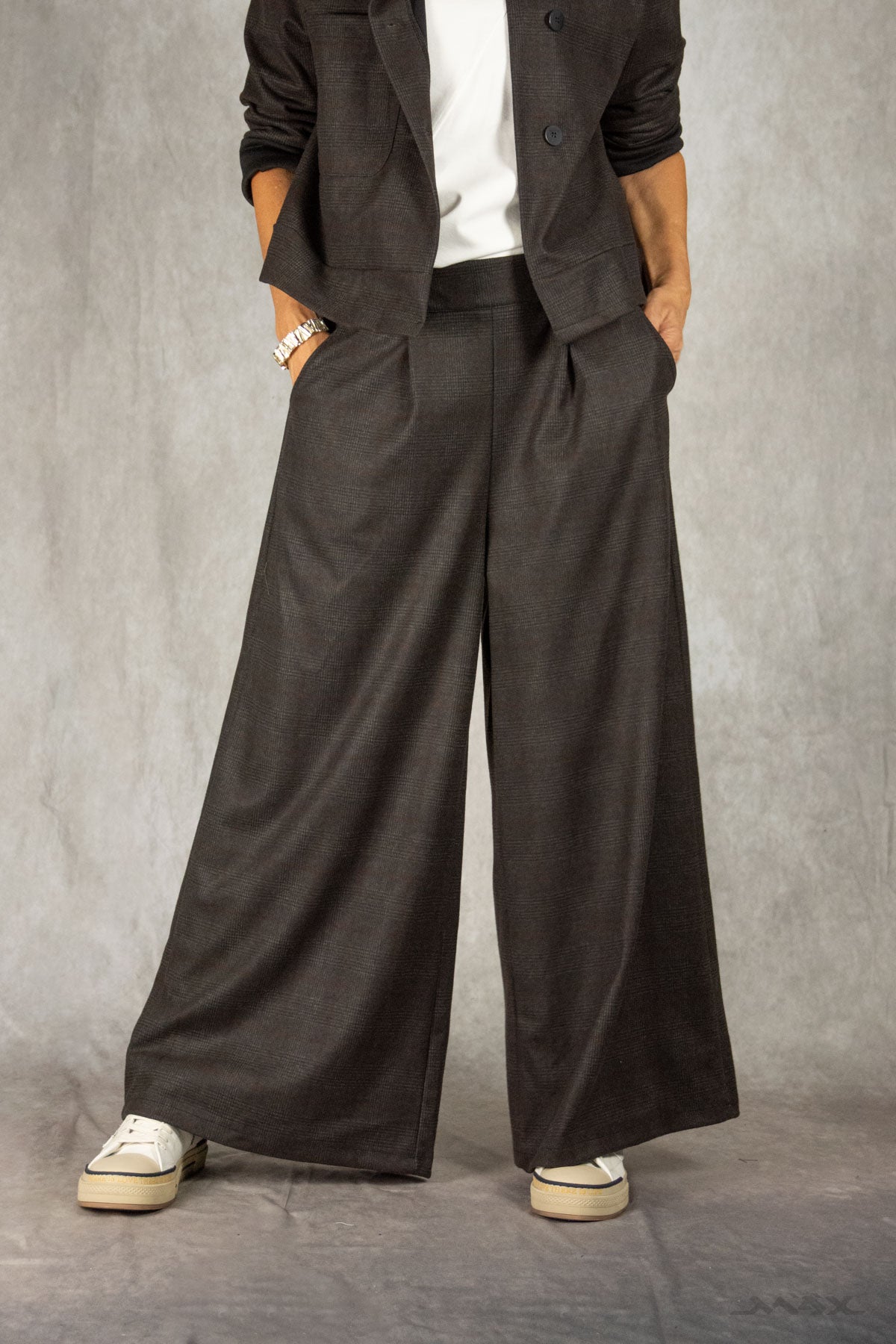 Marlenehose dunkelbraun kariert Gr. onesize(38-42)