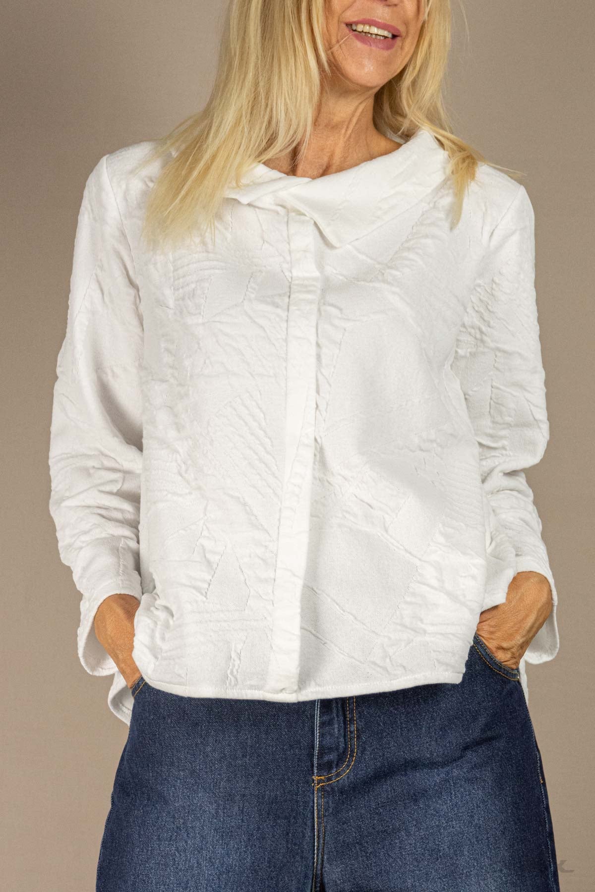 Frottee-Hemd mit Doppelkragen Gr. onesize(38-44)