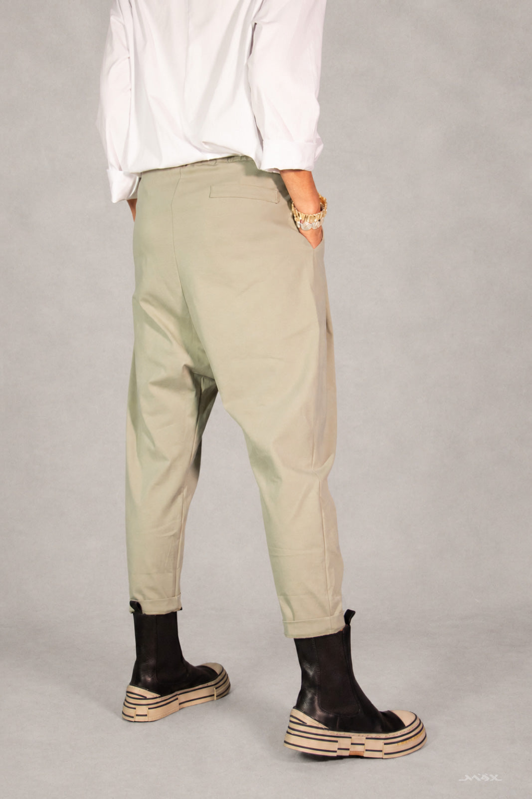 Sage Green Baggy Trousers, One Size (36–42)