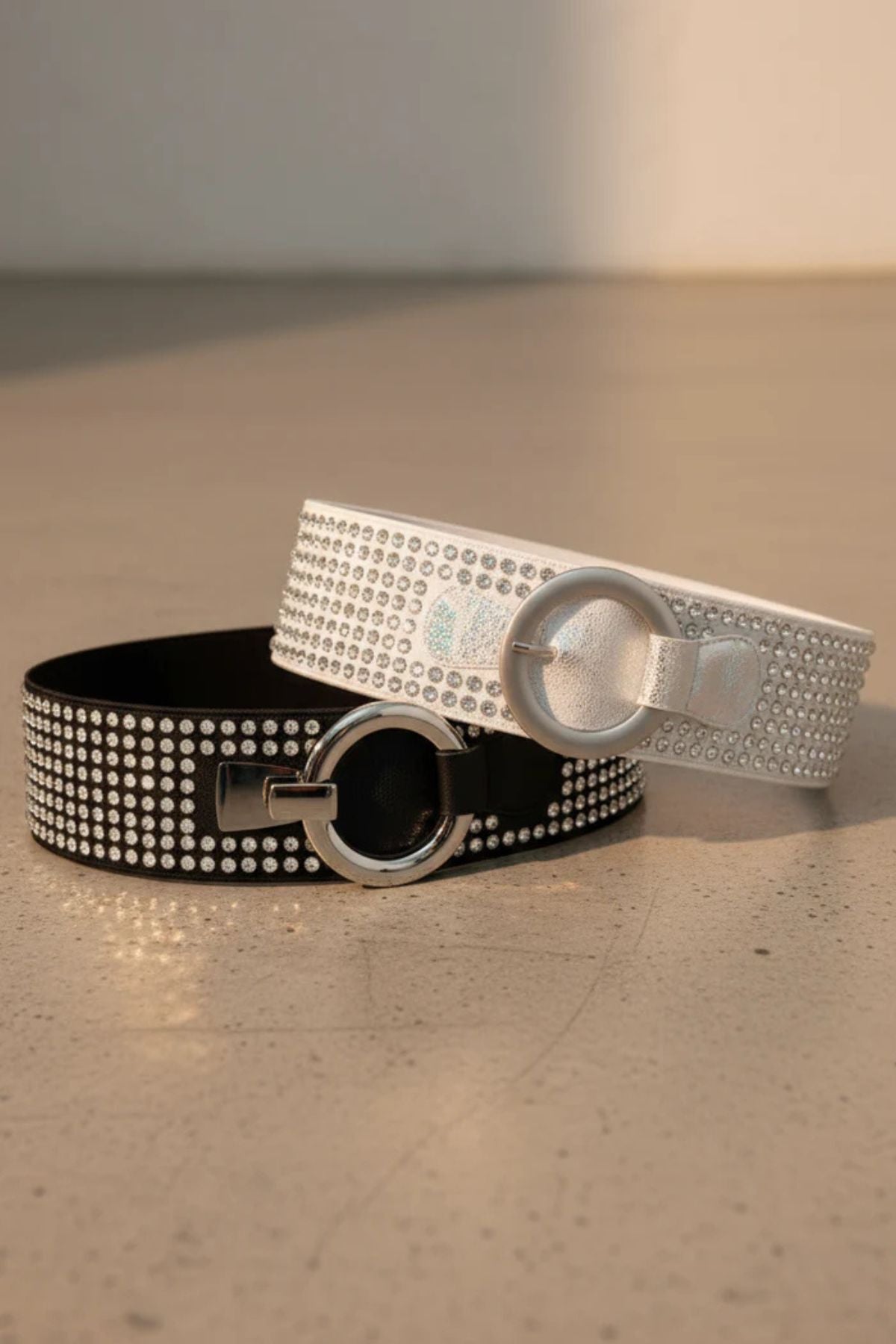 Stretchriem met strass-steentjes – one size