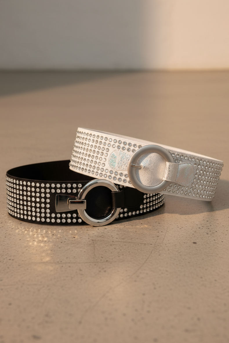 Stretchgürtel mit Strass-Steinchen