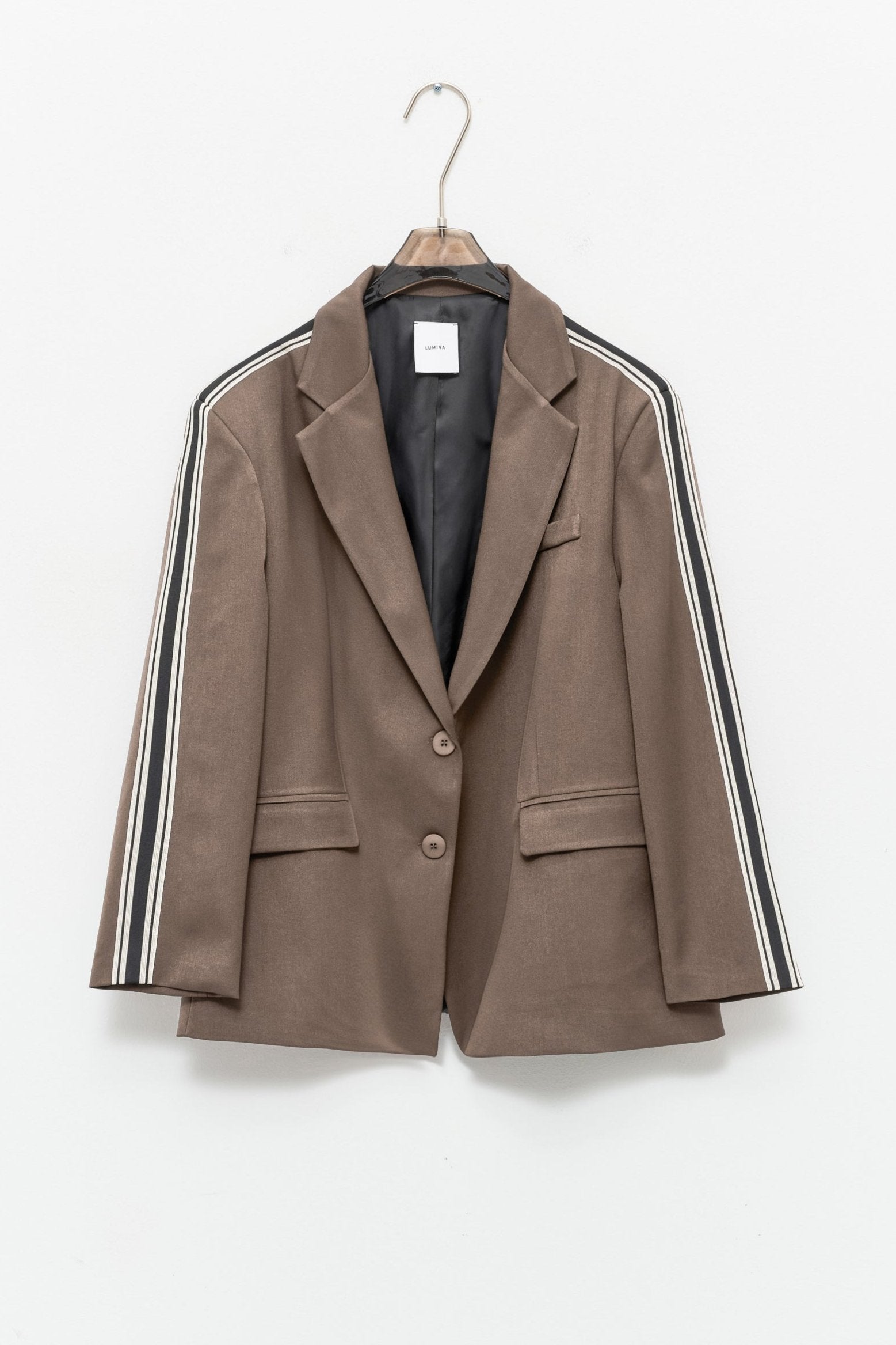 Blazer Oversize mit Seitenstreifen Taupe