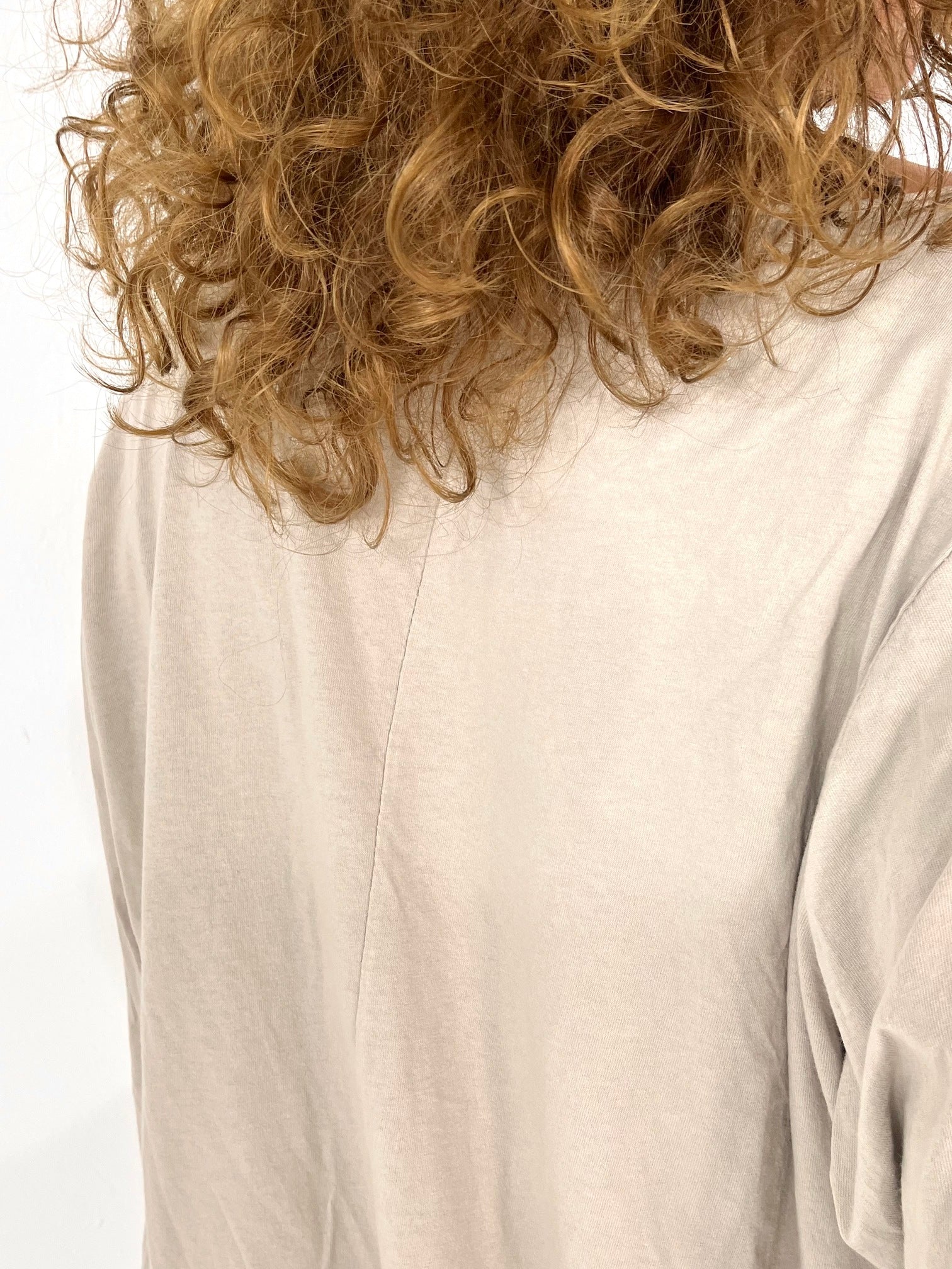 Oversized Vokuhila Shirt taupe aus Baumwolle